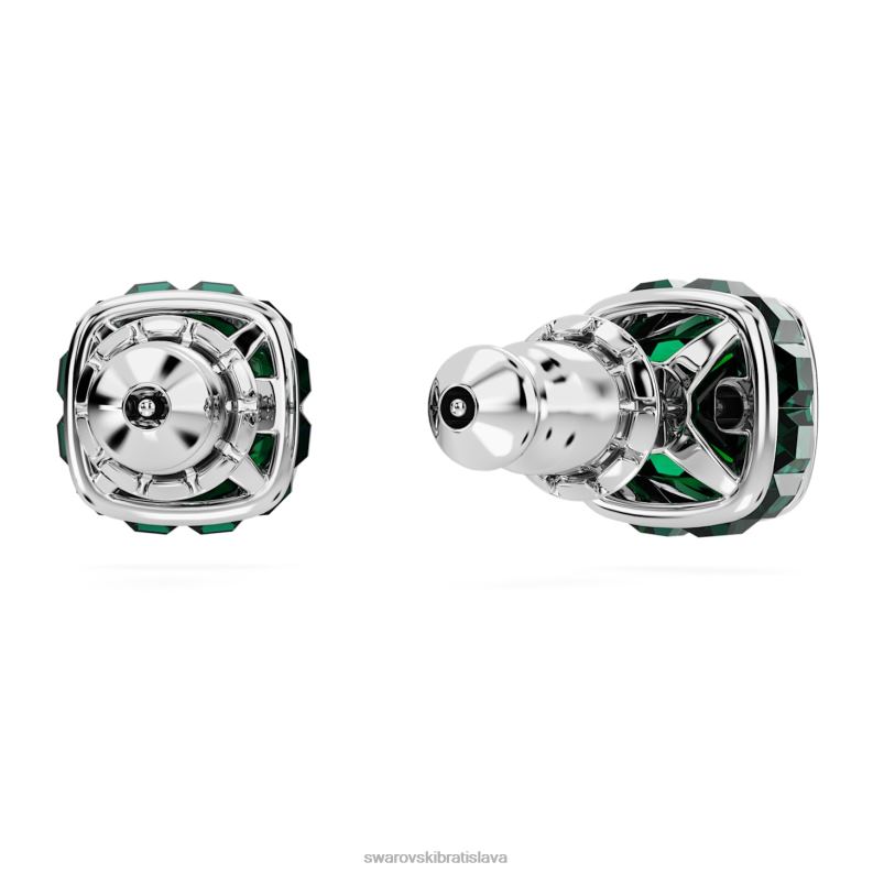 napichovacie náušnice štvorcového strihu májová, zelená, rhodiovaná B8ZNT731 Swarovski šperky - Image 5