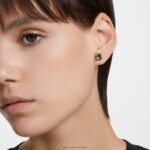 napichovacie náušnice tisícročia hranatý výbrus, čierna, ruténiová B8ZNT662 Swarovski šperky - Image 2