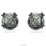 napichovacie náušnice tisícročia hranatý výbrus, čierna, ruténiová B8ZNT662 Swarovski šperky