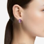 napichovacie náušnice tisícročia osemhranný výbrus, fialový, rhodiovaný B8ZNT753 Swarovski šperky - Image 2