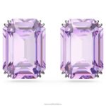 napichovacie náušnice tisícročia osemhranný výbrus, fialový, rhodiovaný B8ZNT753 Swarovski šperky