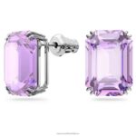 napichovacie náušnice tisícročia osemhranný výbrus, fialový, rhodiovaný B8ZNT753 Swarovski šperky - Image 3