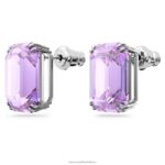 napichovacie náušnice tisícročia osemhranný výbrus, fialový, rhodiovaný B8ZNT753 Swarovski šperky - Image 4