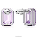 napichovacie náušnice tisícročia osemhranný výbrus, fialový, rhodiovaný B8ZNT753 Swarovski šperky - Image 5