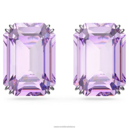 napichovacie náušnice tisícročia osemhranný výbrus, fialový, rhodiovaný B8ZNT753 Swarovski šperky