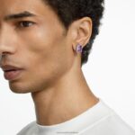 napichovacie náušnice tisícročia osemhranný výbrus, fialový, rhodiovaný B8ZNT753 Swarovski šperky - Image 6