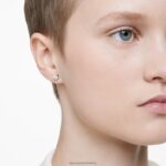 napichovacie náušnice večnosti 14k biele zlato B8ZNT649 Swarovski šperky - Image 2