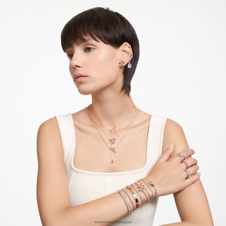 napichovacie náušnice volta mašľa, biela, pozlátená ružovým zlatom B8ZNT720 Swarovski šperky - Image 2