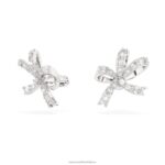 napichovacie náušnice volta mašlička, biela, rhodiovaná B8ZNT714 Swarovski šperky - Image 3