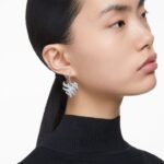 napichovacie náušnice volta srdce, biele, rhodiované B8ZNT786 Swarovski šperky - Image 2