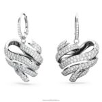 napichovacie náušnice volta srdce, biele, rhodiované B8ZNT786 Swarovski šperky