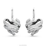 napichovacie náušnice volta srdce, biele, rhodiované B8ZNT786 Swarovski šperky - Image 3