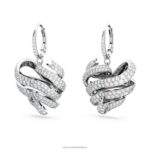 napichovacie náušnice volta srdce, biele, rhodiované B8ZNT786 Swarovski šperky - Image 4