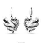 napichovacie náušnice volta srdce, biele, rhodiované B8ZNT786 Swarovski šperky - Image 5