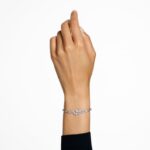náramok gema zmiešané rezy, kvet, biela, rhodiované B8ZNT476 Swarovski šperky - Image 2
