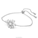 náramok gema zmiešané rezy, kvet, biela, rhodiované B8ZNT495 Swarovski šperky - Image 3