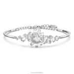 náramok gema zmiešané rezy, kvet, biela, rhodiované B8ZNT607 Swarovski šperky