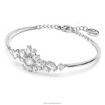 náramok gema zmiešané rezy, kvet, biela, rhodiované B8ZNT607 Swarovski šperky - Image 3