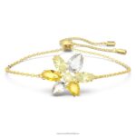 náramok gema zmiešané strihy, kvet, žltá, pozlátený B8ZNT418 Swarovski šperky