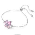 náramok gema zmiešané strihy, kvetinové, ružové, rhodiované B8ZNT417 Swarovski šperky - Image 3
