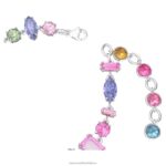 náramok gema zmiešané strihy, viacfarebné, rhodiované B8ZNT535 Swarovski šperky - Image 4