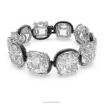náramok s harmóniou vankúšový strih, biela, povrchová úprava zmiešaný kov B8ZNT569 Swarovski šperky