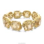 náramok s harmóniou vankúšový strih, zlatý tón, pozlátený B8ZNT560 Swarovski šperky