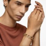náramok s harmóniou vankúšový strih, zlatý tón, pozlátený B8ZNT560 Swarovski šperky - Image 5