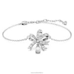 náramok volta mašlička, biela, rhodiovaná B8ZNT442 Swarovski šperky