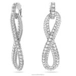 náušnice hyperbola klip infinity, biele, rhodiované B8ZNT954 Swarovski šperky - Image 3