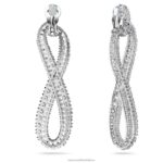 náušnice hyperbola klip infinity, biele, rhodiované B8ZNT954 Swarovski šperky - Image 4
