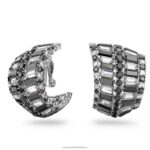 náušnice hyperbola klip zmiešané strihy, čierne, rhodiované B8ZNT944 Swarovski šperky