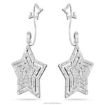 náušnice stella klip hviezda, biela, rhodiovaná B8ZNT797 Swarovski šperky