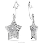 náušnice stella klip hviezda, biela, rhodiovaná B8ZNT797 Swarovski šperky - Image 4