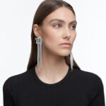náušnice stella klip padajúca hviezda, biela, rhodiovaná B8ZNT799 Swarovski šperky - Image 2