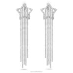 náušnice stella klip padajúca hviezda, biela, rhodiovaná B8ZNT799 Swarovski šperky