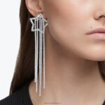 náušnice stella klip padajúca hviezda, biela, rhodiovaná B8ZNT799 Swarovski šperky - Image 4