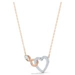 nekonečná sada nekonečno a srdce, biela, povrchová úprava zmiešaný kov B8ZNT386 Swarovski šperky - Image 3