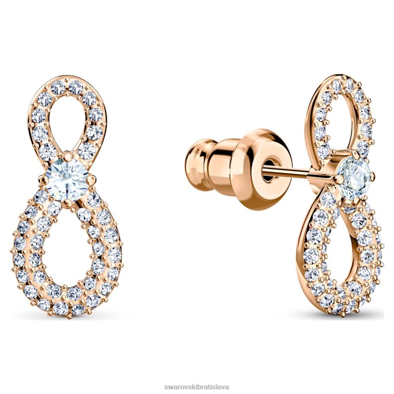 nekonečná sada nekonečno a srdce, biela, povrchová úprava zmiešaný kov B8ZNT386 Swarovski šperky - Image 4