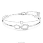 nekonečný náramok infinity, biele, rhodiované B8ZNT494 Swarovski šperky