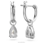 obručové náušnice tisícročia hruškový rez, biely, rhodiovaný B8ZNT762 Swarovski šperky - Image 4