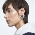 obručové náušnice tisícročia hruškový rez, biely, rhodiovaný B8ZNT875 Swarovski šperky - Image 2