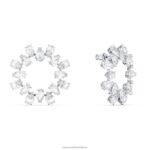 obručové náušnice tisícročia hruškový rez, biely, rhodiovaný B8ZNT875 Swarovski šperky - Image 4