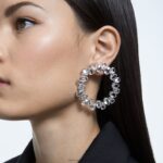 obručové náušnice tisícročia hruškový rez, biely, rhodiovaný B8ZNT896 Swarovski šperky - Image 2