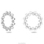 obručové náušnice tisícročia hruškový rez, biely, rhodiovaný B8ZNT896 Swarovski šperky - Image 3