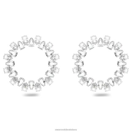 obručové náušnice tisícročia hruškový rez, biely, rhodiovaný B8ZNT896 Swarovski šperky