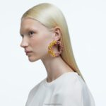 obručové náušnice tisícročia hruškový rez, viacfarebný, pozlátený B8ZNT912 Swarovski šperky - Image 2