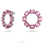 obručové náušnice tisícročia osemhranný výbrus, ružový, rhodiovaný B8ZNT936 Swarovski šperky - Image 3