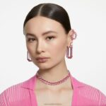 obručové náušnice tisícročia osemhranný výbrus, ružový, rhodiovaný B8ZNT936 Swarovski šperky - Image 4