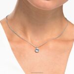 okrúhly prívesok z kameňa apríl, biely, rhodiovaný B8ZNT312 Swarovski šperky - Image 2
